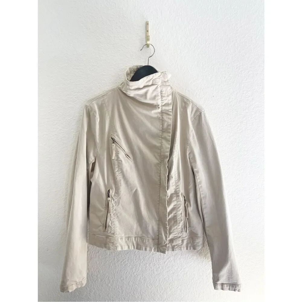 Anthropologie Marrakech beige neutral tan Moto Jacket Large